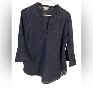Van Heusen Dark Blue Textured Blouse